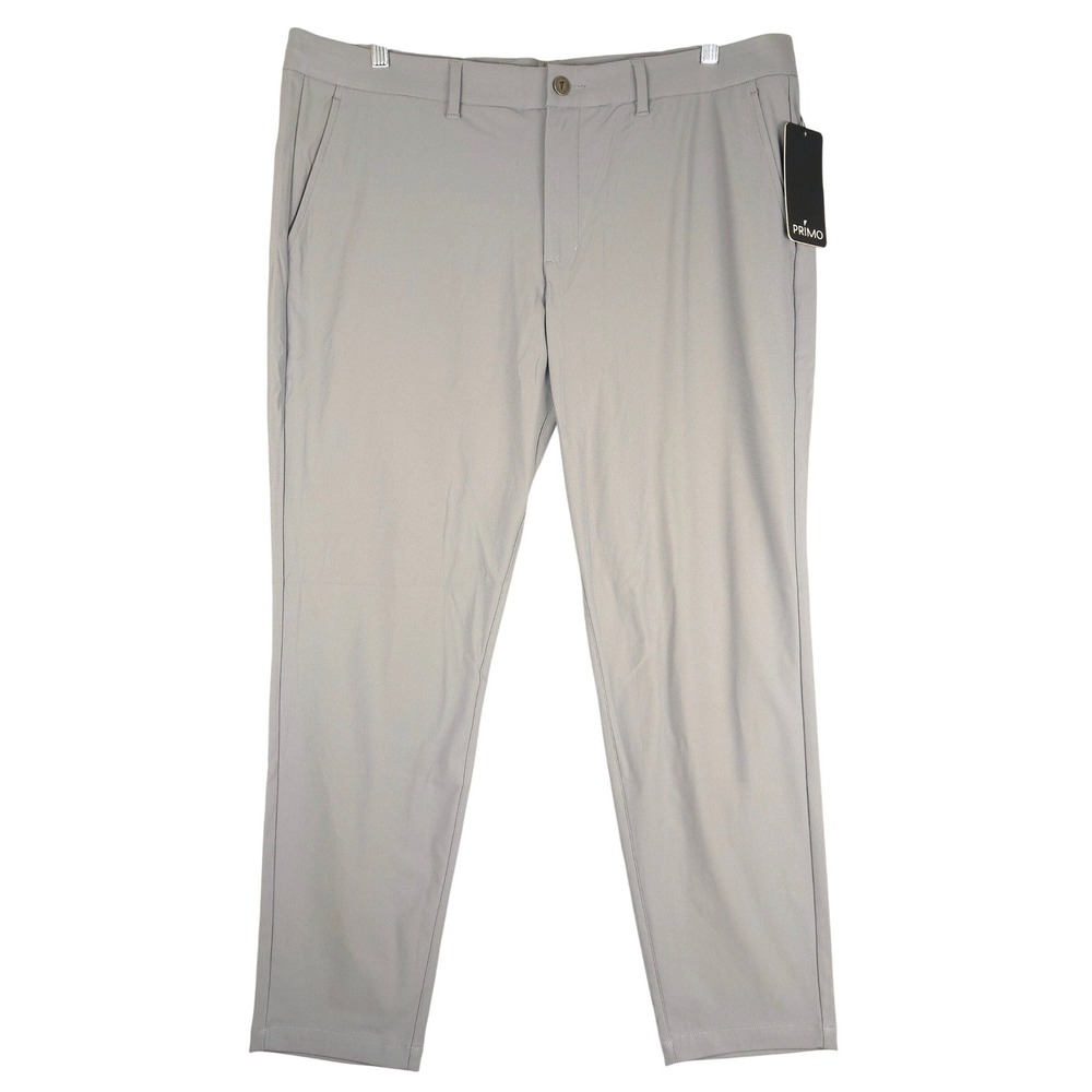 Primo Golf Pants Mens 40/30 Light Gray Performance Tapered Stretch Jogger NEW